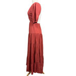 Runaway The Label Rust Maxi Dress Small Cutout Puff Sleeve Tiered Boho Chic Red Photo 7