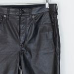 Gap  Womens High Rise Leather Straight Leg Pants Black Size 6 Short Grunge Edgy Photo 1