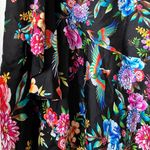 Johnny Was  Black Multicolor Floral Silk Blend Wrap Midi Coverup Skirt XXL Summer Photo 6