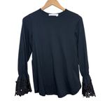 See By Chloe Black Long Sleeve Lace Bell Sleeve Top Sz. XS Photo 1