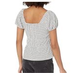 Madewell NEW Size Large Omaha White Black Gingham Tiered Puff Sleeve Shirt Photo 1