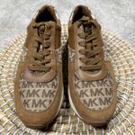 Michael Kors Michael Monique Monogram Trainer Shoes Sneakers Lace-Up in Tan 7 Photo 2