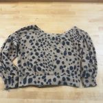 Moa Moa  cheetah print Tan and Black Off-the-Shoulder Sweater Photo 1
