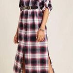 Anthropologie Cloth & Stone Plaid Maxi Shirtdress Size XS Photo 0