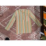 None Womens Boho Hippie Striped Tunic Cover-up Summer Vacation Cotton M Photo 5