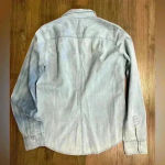 Frank & Eileen  $278 Barry Dress Denim Blue Distressed Coastal Western Button Up Photo 3