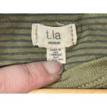 Anthropologie T.LA  Olive Green Puff Sleeve Short Sleeve Shirt Blouse Top Size M Photo 3