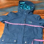 Mountain Hardwear  Miss Snow it All Blue hooded winter Ski Jacket DryQ gaiter med Photo 9