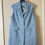 Anthropologie  Maeve Sleeveless Tweed Blazer Mini Dress NEW Plus Size 18W in Blue Photo 5