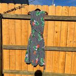 Who What Wear WHO WHAT WEAR Cotton STRIPE Tropical FLORAL Print WRAP RUFFLE Dress Medium Photo 5