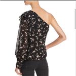 Bardot  Floral Black One-Shoulder Black Sexy Top Ruffled Detail M 8 Photo 5
