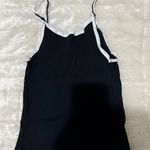 Brandy Melville  John Galt Frilled Black And White Thin Strap Tank Top Photo 2