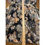 Elan  Paisley Mini Dress Size Small Tiered Fully Lined Sheer Overlay Photo 9