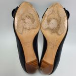 Chloé Chloe Leather Buckle Peep Toes Kitten Heels Slip On Pumps Size 37 Black Photo 10