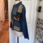 Teacher vintage patchwork denim jacket Apple math school bus Blue Photo 8