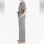 Max Studio Jumpsuit Size Large Wide Leg Belted Short Sleeves Black White NWT Photo 2