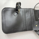 Stanley Street Leather Saddle Bag Purse Crossbody Black Brass Buckles Womens Photo 2