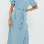 Tuckernuck  Pomander Place Clarissa Belted Jersey Maxi Dress Slate Blue Medium Photo 0