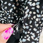 The Kooples Short Sleeve Wrap Patterned Mini Wrap Dress in Blue and Black Size 0 Photo 7