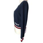 Tommy Hilfiger Women’s Navy Blue Logo Cropped Pullover Sweater Photo 1