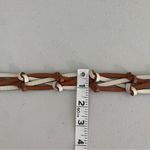 Fossil Braided Brown White Cream Two Tone Leather Thin Skinny Leather Belt Small Photo 3