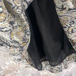 Elan Boho Paisley Tiered Mini Dress Size L Long Sleeve Tie Neck Lined Flow Dress Photo 6