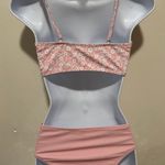 SheIn Pink & White Poppy Floral Two Piece Bikini Size Small Photo 2