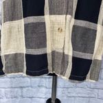 Angelique cotton blend button down short sleeve collar shirt tan & black sz XL Photo 1