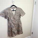 Gap  Denim Flutter Sleeve‎ Button Front Leopard Dress Size M Photo 4