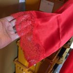 NWT SOMA SENSUOUS 100% Silk Short Robe With Lace Red Size Large / XL Photo 5