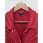 J.Crew J.‎ Crew Waffle Knit Shacket Womens Size 2X Red Cotton Snap Shirt Jacket Photo 2