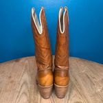 Vintage Dingo ACME Heeled Western Cowboy Boots Brown Faux Leather Womens 7.5 Photo 2