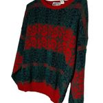 Vintage Tarrazia Red Green Holiday Crewneck Longsleeve Geometric Sweater Size M Size M Photo 1