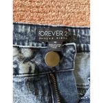 Forever 21 Plus Size 16 Denim Shorts Gray Acid Wash Beaded Aztec Sides Raw Hem Photo 1