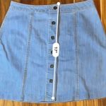WAYF  Buttoned Down Jean Mini Skirt Photo 7