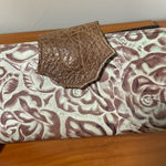 Vintage Texas‎ Leather Manufacturing Tooled Wallet Aqua Blue Brown Western Photo 0