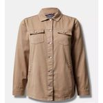 Torrid Denim Jacket Shacket Camel Tan Button Front Pockets 100% Cotton Size 2/2X Photo 0