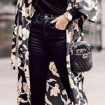 Anthropologie Maison Du Soir Kimono Robe Floral Black Size L/XL Photo 0