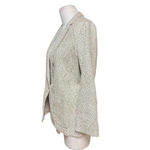 Giada Forte Metallic Gold Geometric Linen Blend Blazer Jacket Size I / US 4 Photo 3