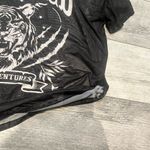 Women’s Black Round Neck Short Sleeves Stay Wild Black Graphic T Photo 2