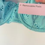 Wild Fable  Women's Pointelle Underwire Bikini Top Light Blue medium (8-10) NWT Photo 4