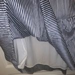 Gianni Bini Striped Maxi Ruffle Skirt Blue White Pinstripe Photo 6