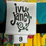 Ivy Jane  yellow teal floral boho top sheer sleeves size small D17 Photo 1