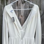 EXPRESS NWT  Pleated Skirt V-Neck Twist Bodice Dress Ivory Size Small Photo 10