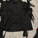 Gianni Bini  Black Crop Fringe Sleeveless Top S Trendy,Boho,Summer,Western Photo 5