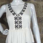 Flying Tomato Dress Woman's Size Medium White Black Embroidery Knee Sleeveless Photo 2