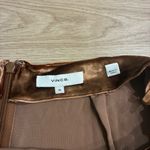 Vince  Women’s Panne Velvet Midi Skirt Caramel Brown Silk Blend Size 10 Photo 4