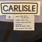 Carlisle  Wool Silk Lilac Black Herringbone Dark Academia Tweed Lined Skirt 8 Photo 2