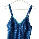 Gilligan & O'Malley Blue Polka Dot Night Gown Slip Adjustable Straps Lace Trim L Size L Photo 2