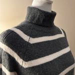 A New Day  Charcoal and White Striped Turtleneck Sweater Size S Photo 1